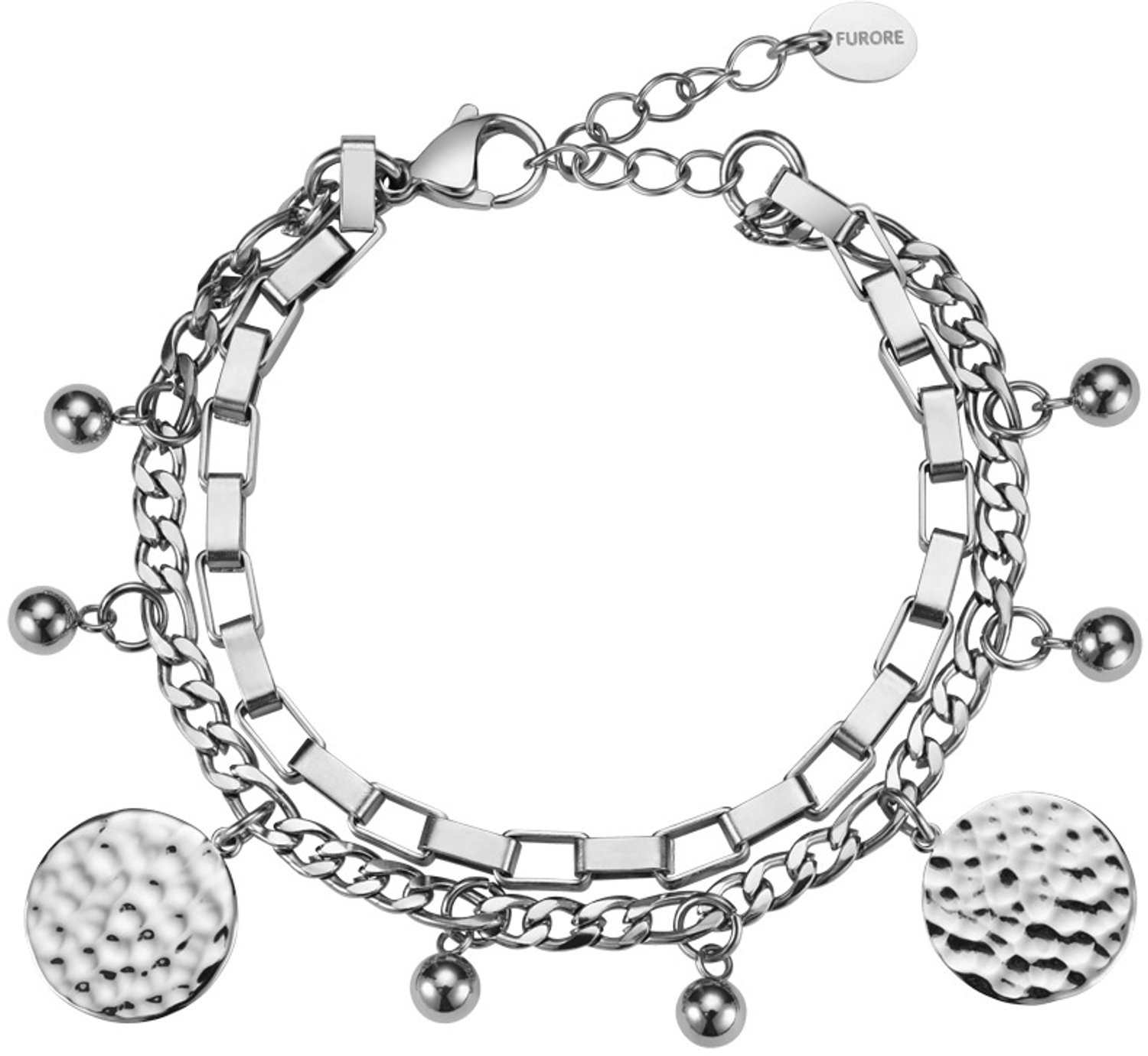 Furore - Dames Armband Charms - Zilver - Lengte 17 tot 21 cm