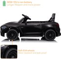 Zwarte Mercedes kinderauto met krachtige 12V Li-ion batterij en zachte EVA-wielen.