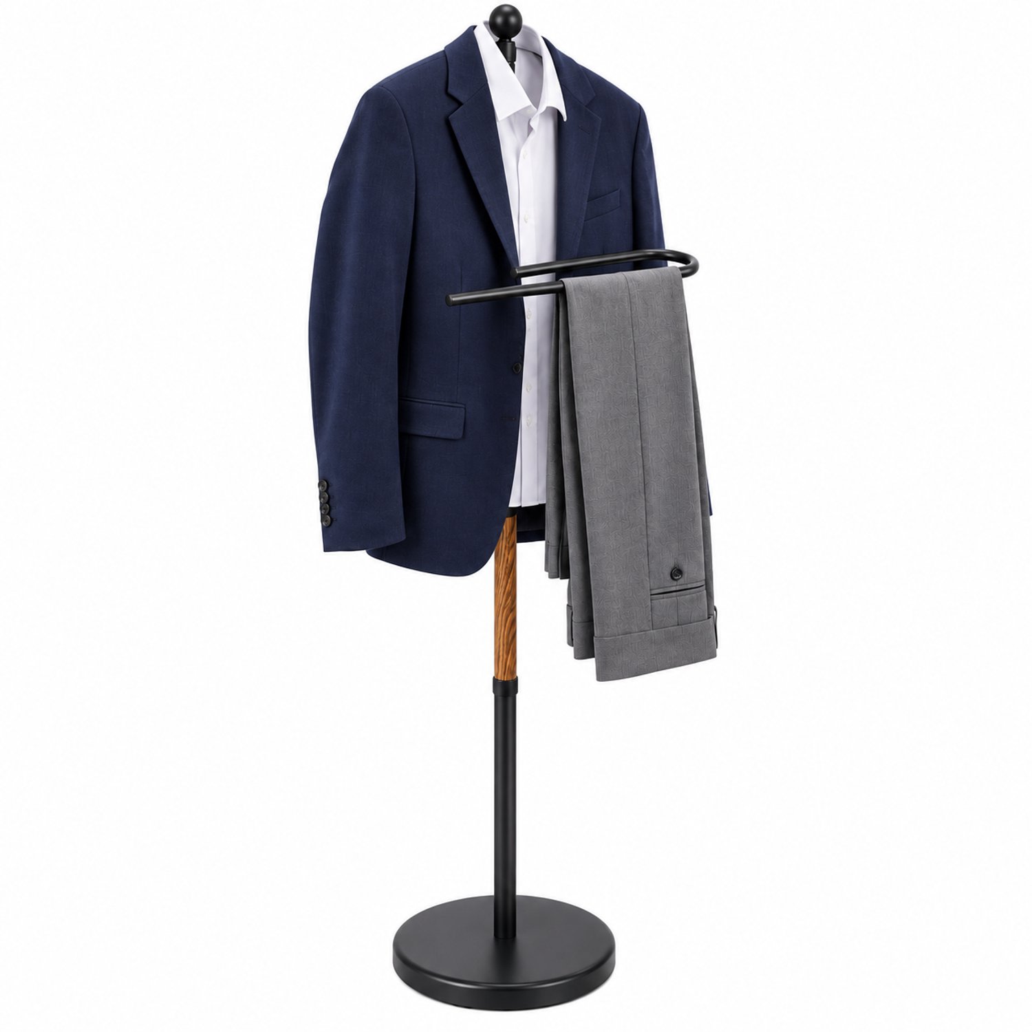 MISOU Dressboy - Kledingstandaard - Kledinghouder - Zwart - 109 cm - Kledingbutler - Kledingrek - Metaal - FERRO
