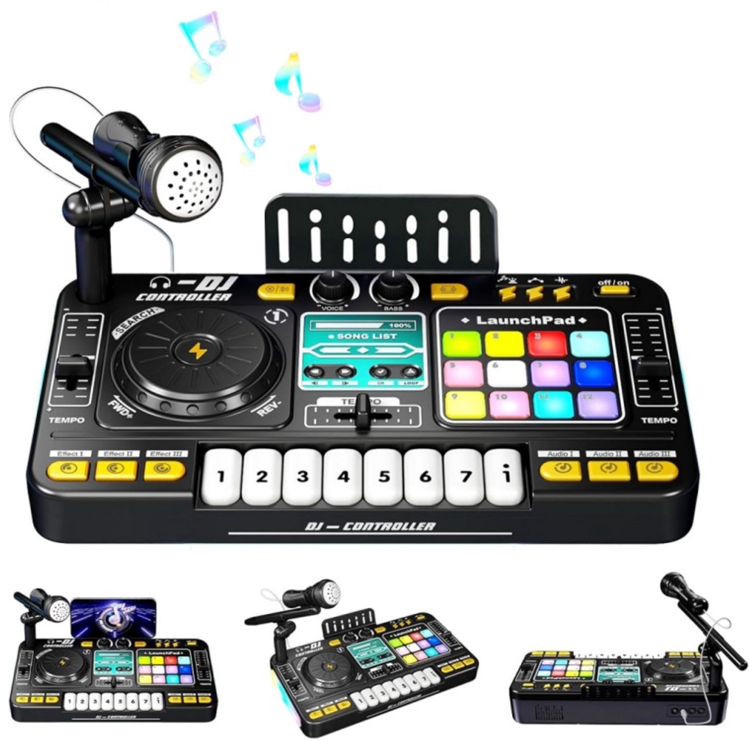 DJ Set Kinderen met Leerboekje - Oplaadbaar - Bluetooth DJ Mixer met Microfoon - Speelgoed Muziekspeler - DJ Mixer Kids - Vanaf 3 Jaar