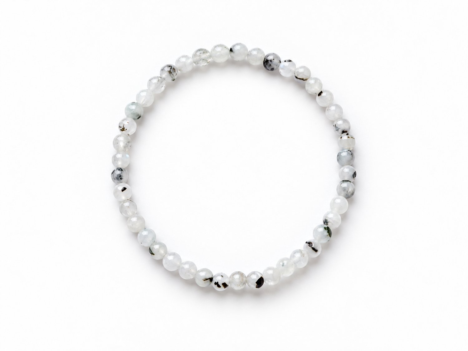 Maansteen Armband – 4 mm Kralen – Diameter 17 cm – Elastische Edelsteenarmband- Armband - Edelsteen armband - Tansparant edelsteen armband – Maansteen