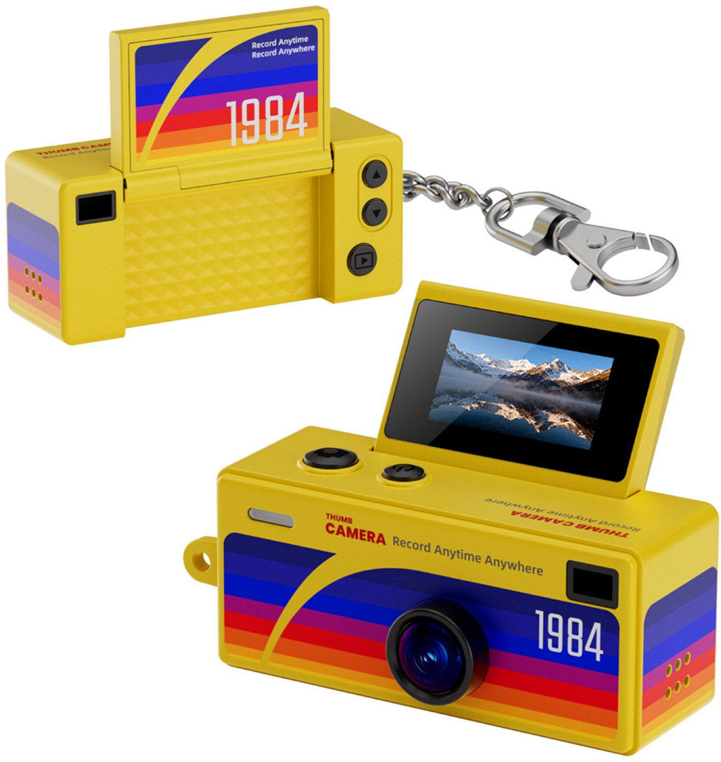 Cadeaus Retro mini sleutelhanger digitale camera - met flip - met 1080P HD Video-opname Rugzak CCD Digitale Camera - Duimcamera Tasbedel Mini Duimcamera Sleutelhanger