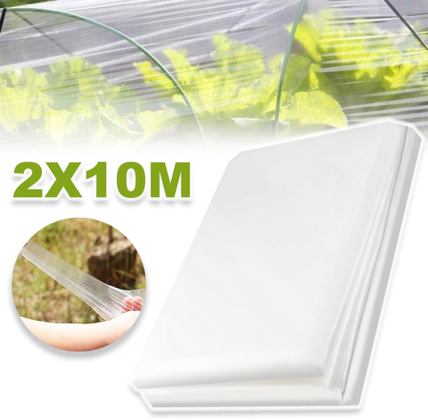 Transparante Plastic Folie 2 x 10 m – 20 m² Zwaar Polyethyleen En Verouderingsbestendig – Op Maat Te Snijden – Voor Plantenbescherming, Stofafdekking En Verhuizingen