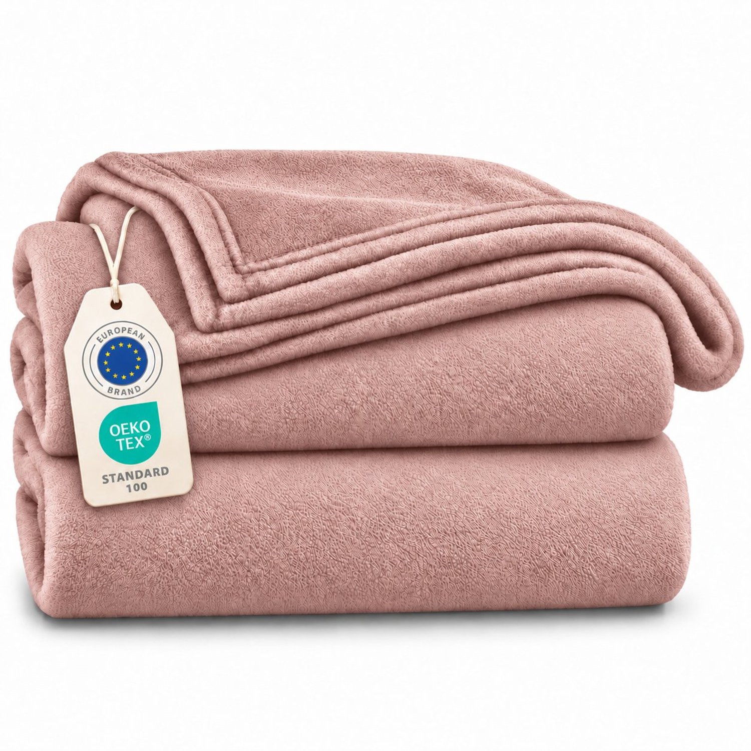 Tbeloo fleece deken 150 x 200 cm oudroze - zachte microvezel bankdeken, plaid en woonkamerdeken