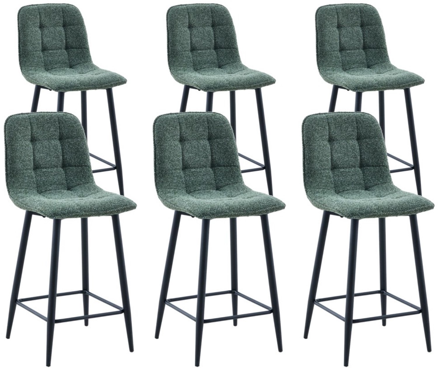 DS4U - - Hugo barkruk 65 cm - Set van 6 - Groen - Stof