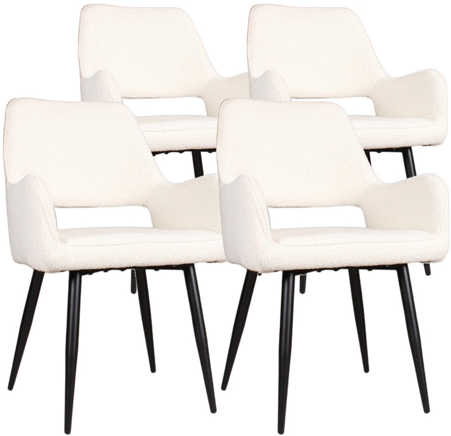 DS4U - - Lenon armstoel - Set van 4 - Ivoor - Boucle