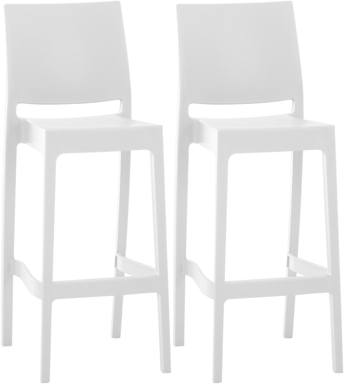CLP Maya Set van 2 barkrukken - Kunststof - wit/wit