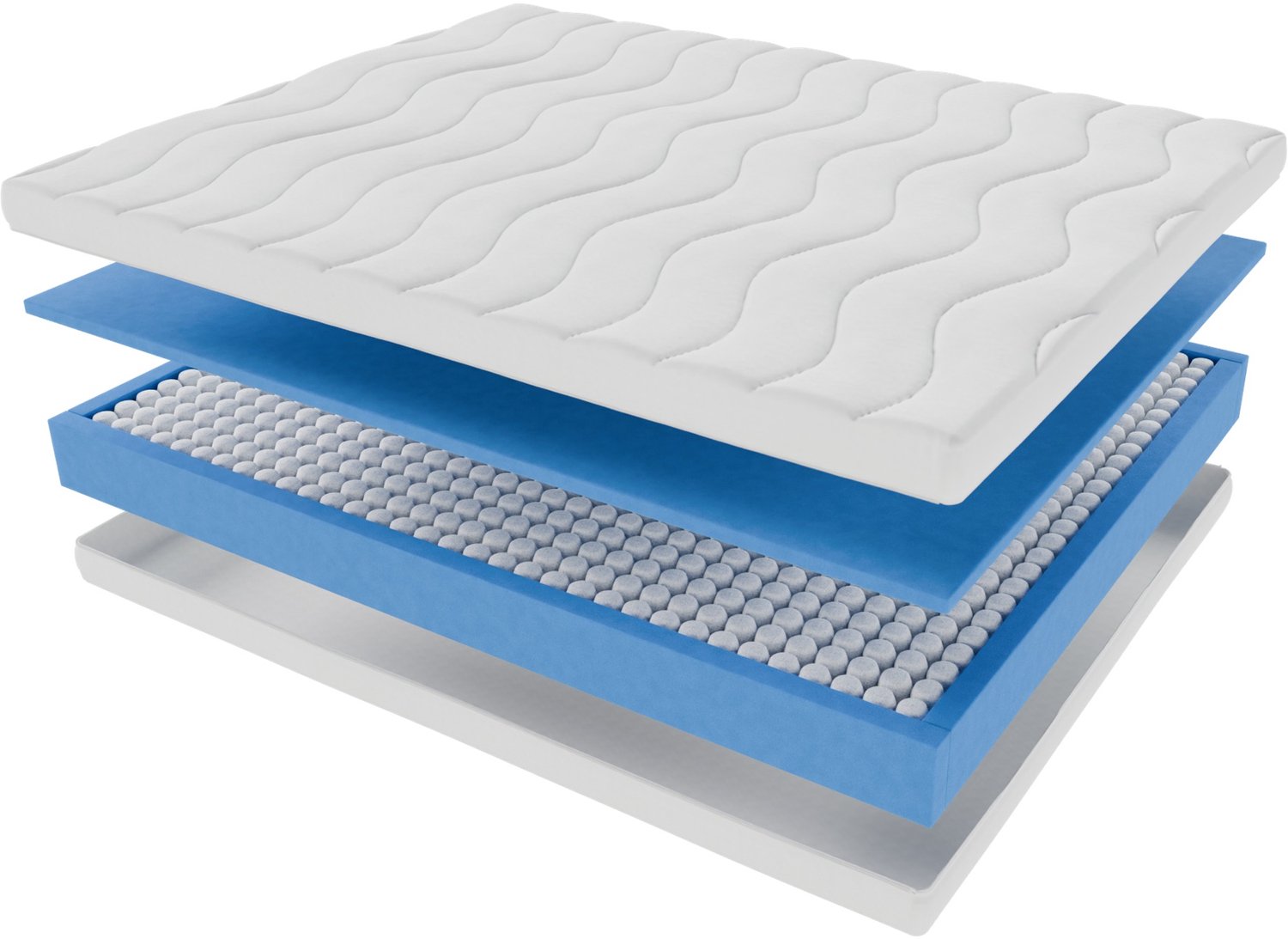 Toros Bedden 160x200x21 Hybrid - Pocket Vering - Afritsbare Hoes - Wit - Anti Allergisch - Matras