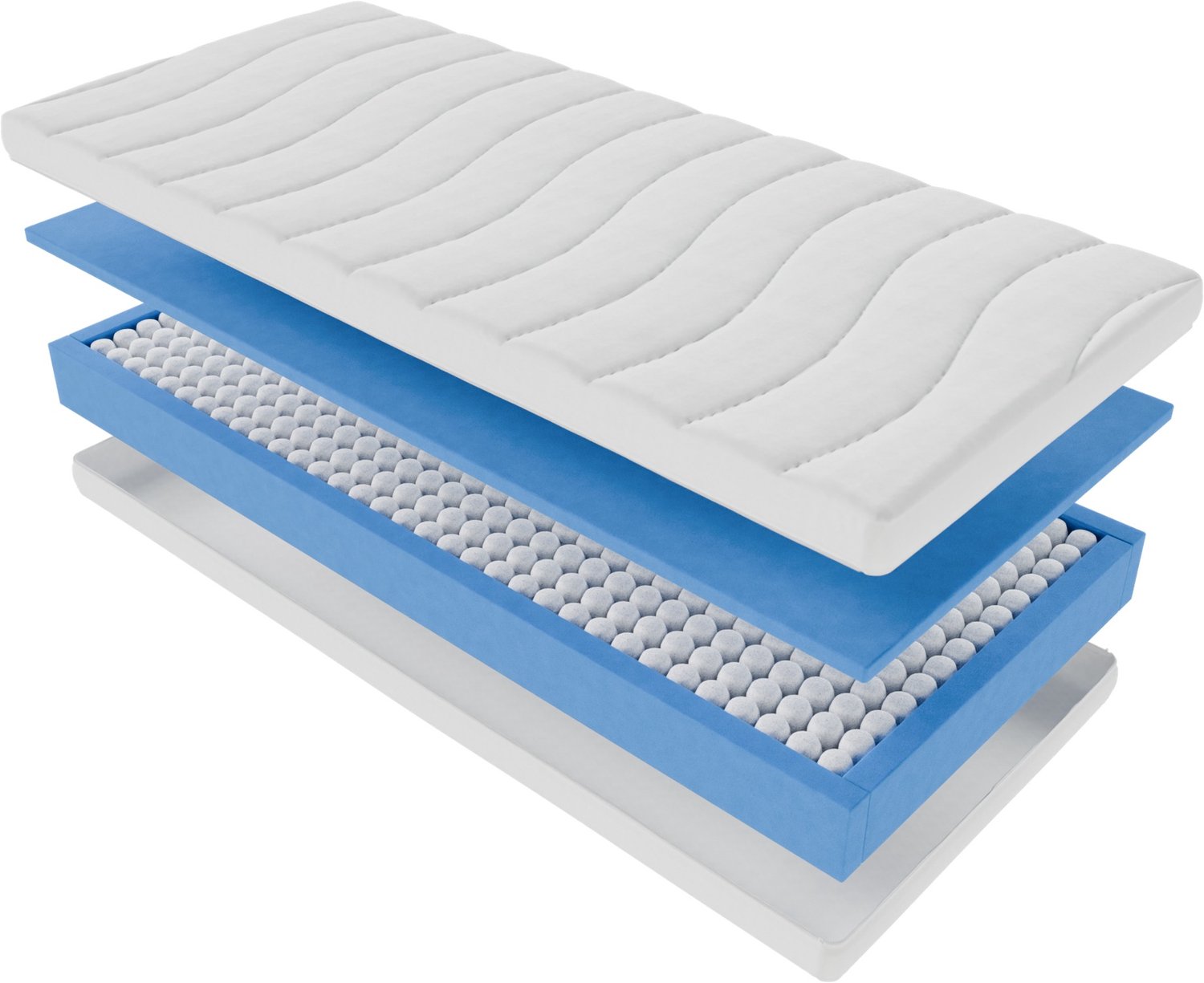 Toros Bedden Pocket Matras Koudschuim 90x200 20cm Met Luxe Bamboe Hoes Met Rits - Stevig Wit