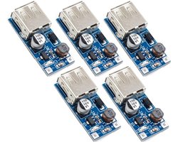 DC-DC spanningsconverter 5 stuks - 0.9V-5V naar 5V USB - stap omhoog - ideaal voor projecten - m-winkel