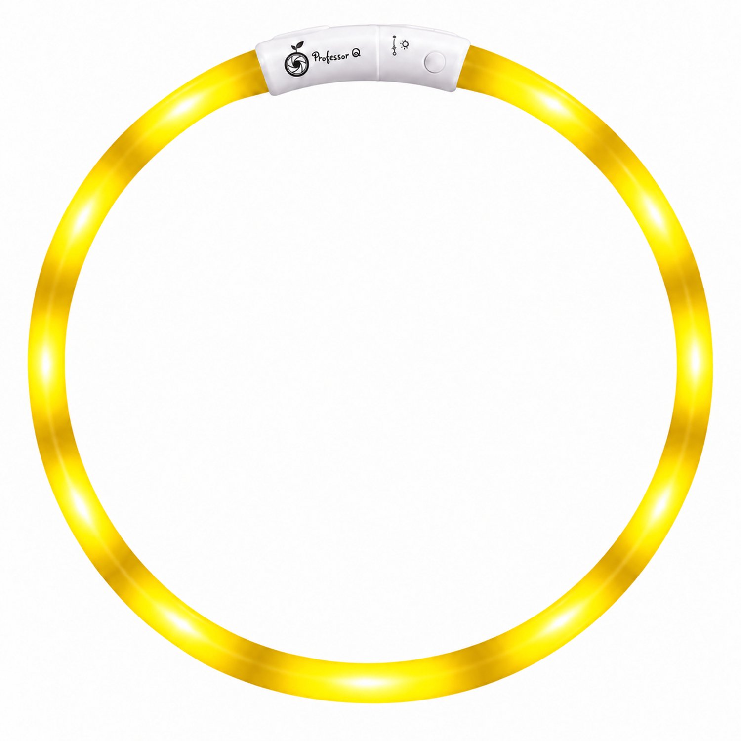 Bol.com Professor Q LED Halsband Hond - Geel - S - USB Oplaadbaar - 3 Lichtstanden aanbieding