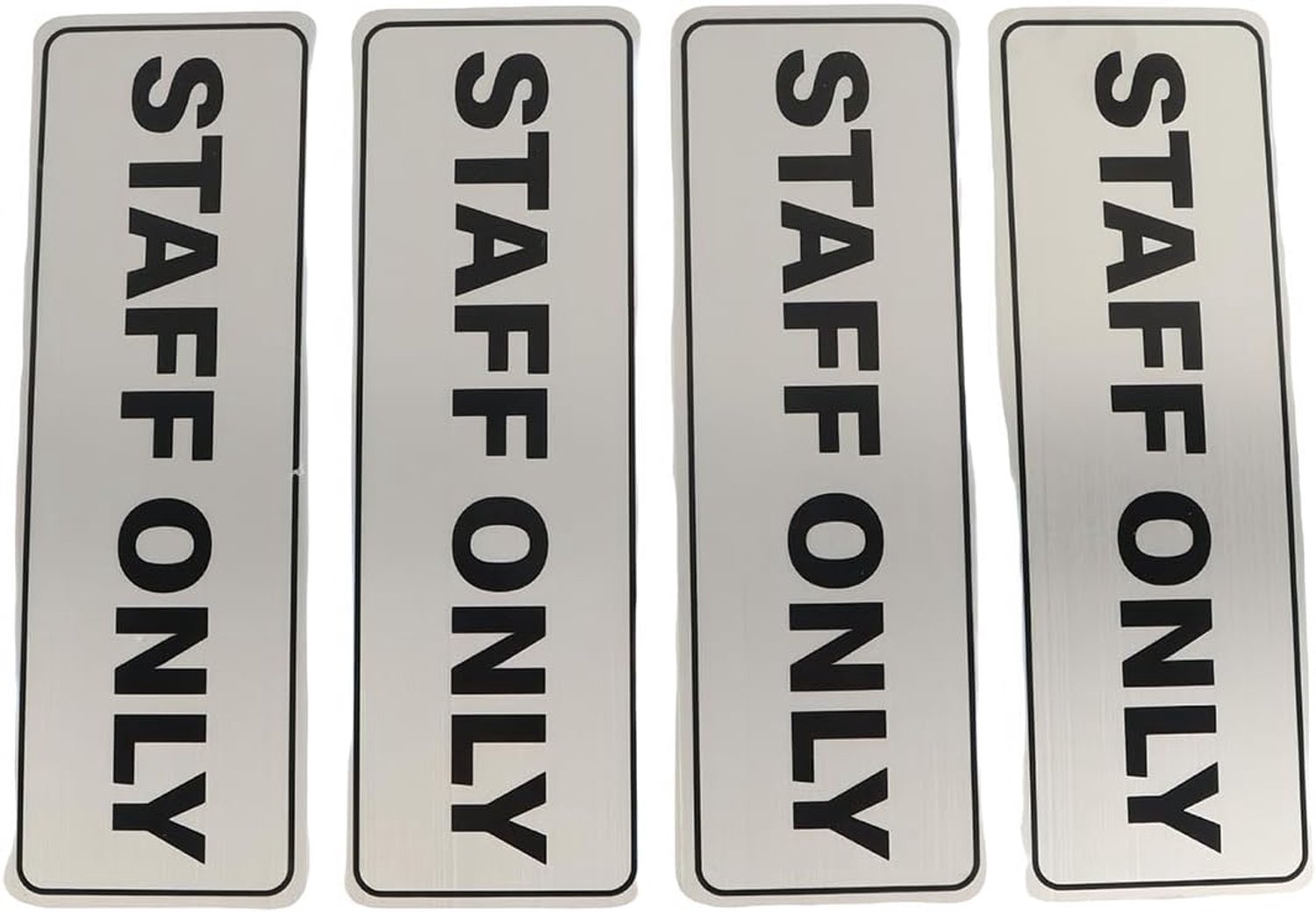 Bord personeel alleen 9" x 3" - geborsteld aluminium - waterdicht en reflecterend - ideaal voor keuken en toilet deur - m-winkel