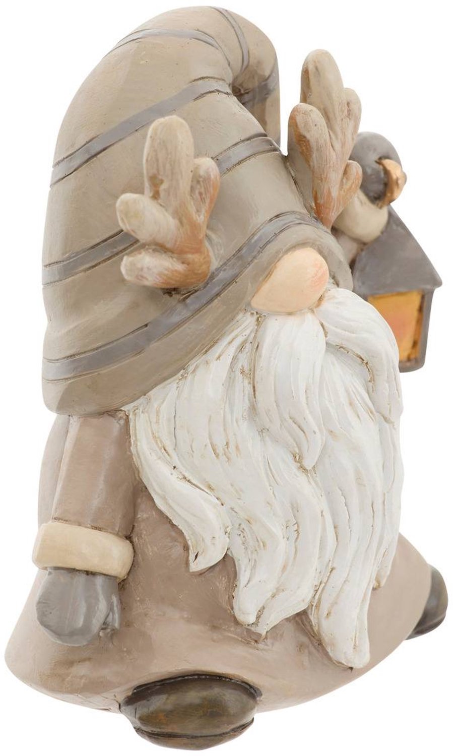 Gnome de Noël marron en résine H. 9,5 cm