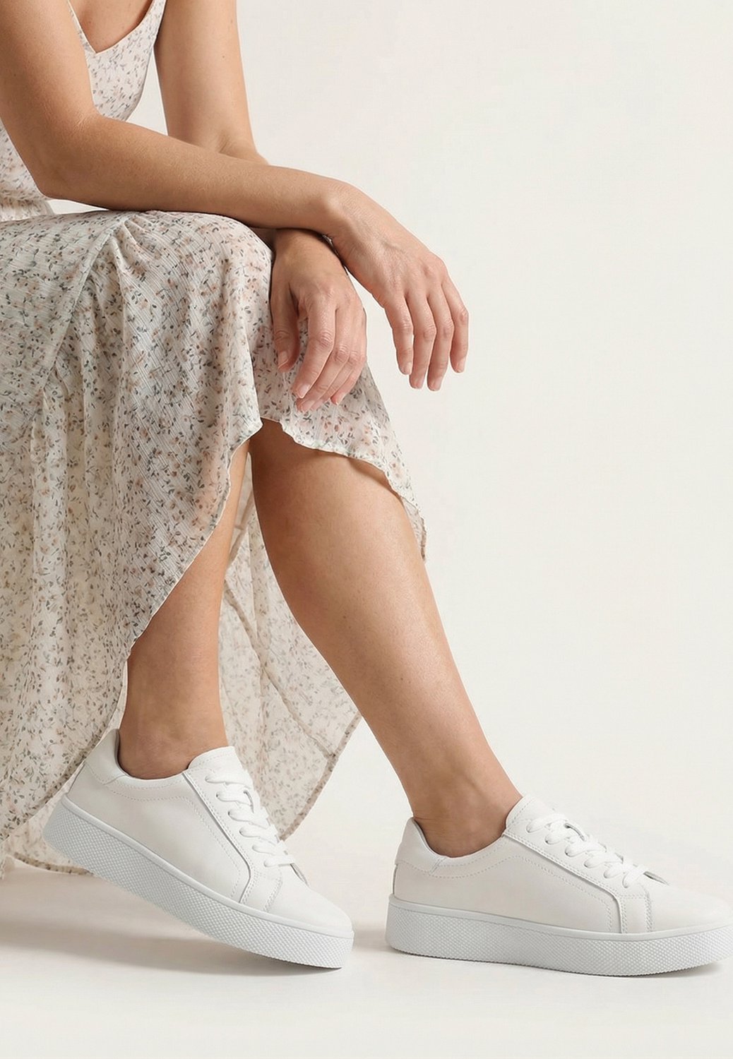 Dames sneakers - Witte leren sneakers - Casual stijl - Maat 38