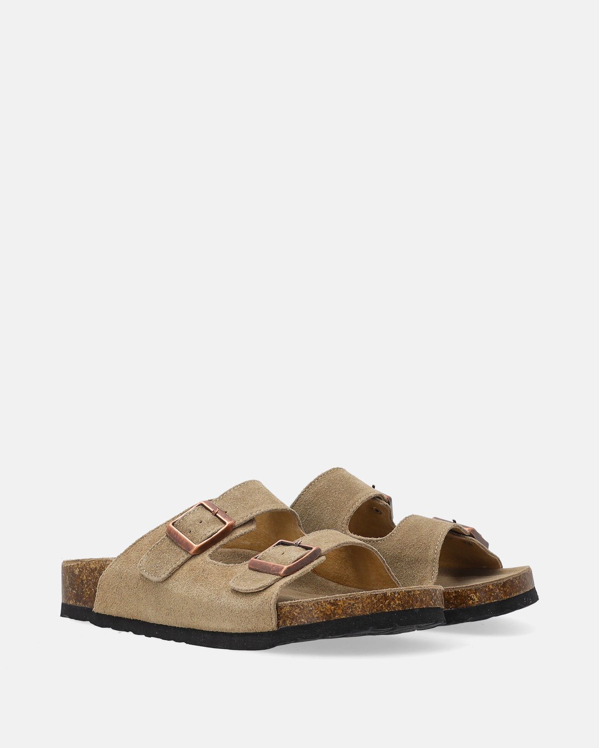 Groene Dames Slippers - Suède - Zool van 2,5 cm - Maat 36