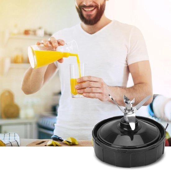 Vervangend blendermes met 7 vinnen - Past op Ninja Pro Extractor Blade - Geschikt voor Nutri Ninja Auto iQ BL480 BL481 BL482-30 BL487 BL492 BL642 BL682 - Inclusief siliconen rubberen pakkingen — afbeelding 2