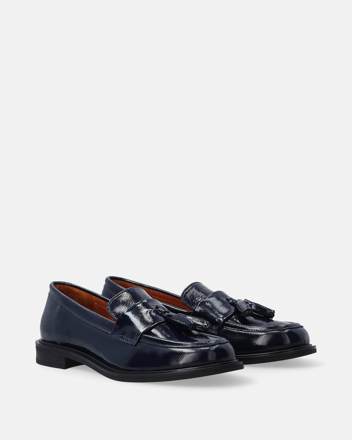Venezia - Lakleren mocassins - Marineblauw - Met franjes - Maat 38