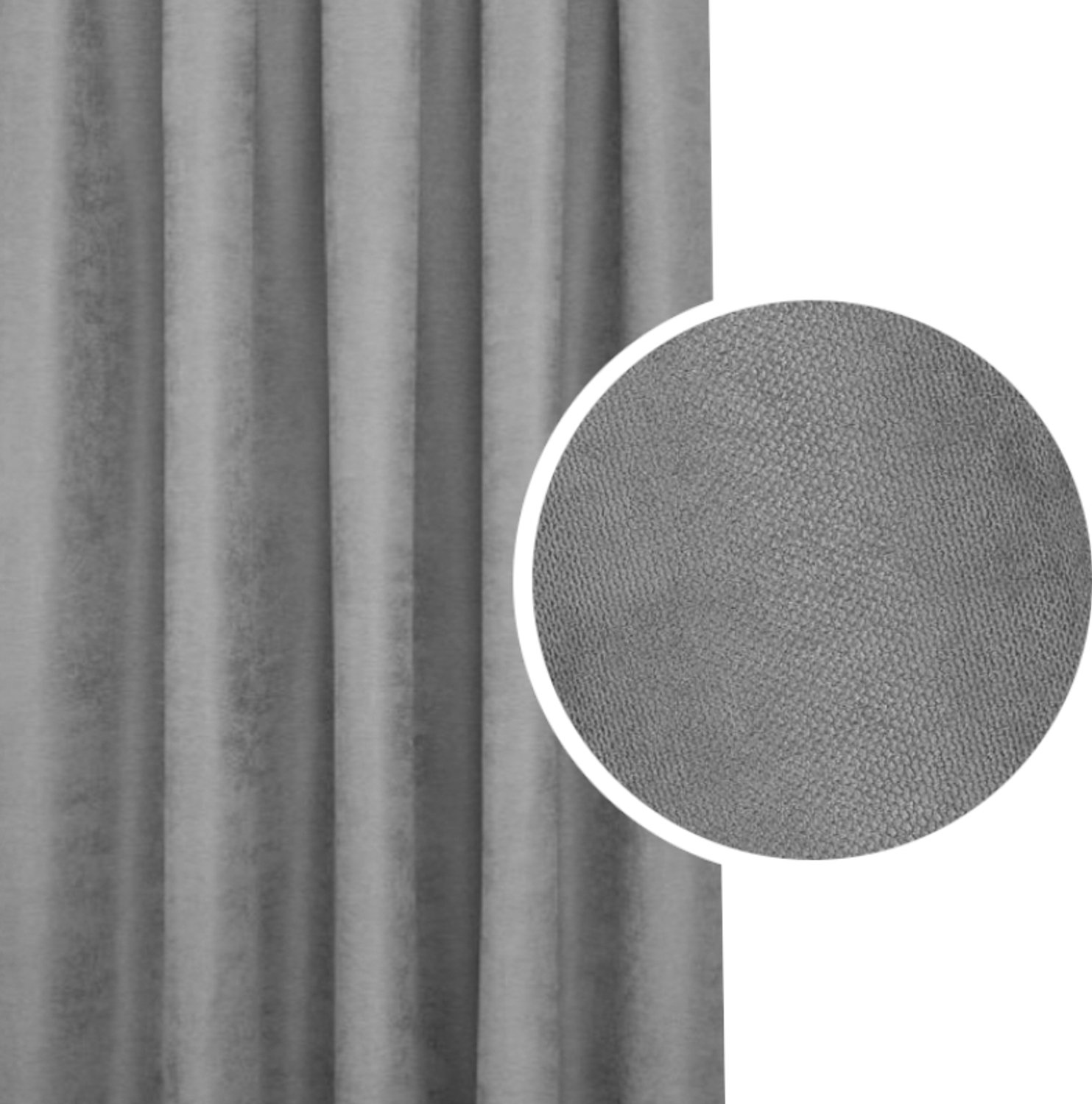 PRESTIQUA EFE Gordijn 190x345cm - Verduisterend, Grijs, Velours