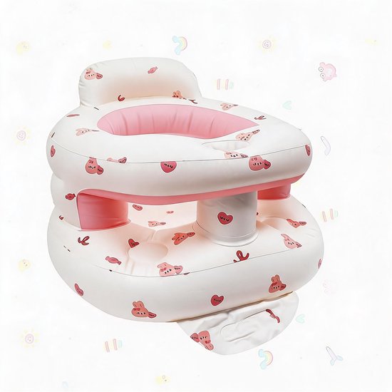 Opblaasstoel Baby - Opblaasbare Baby Stoel - Opblaasbaar Babyzitje - Zelfopblazend Kinderzitje - 53x51x38cm - Veiligheidsrail - Anti-kantel - Vanaf 3 Maanden - Ingebouwde Pomp - 30 kg - Opvouwbaar - Voor Spelen & Voeden & Reizen — afbeelding 3