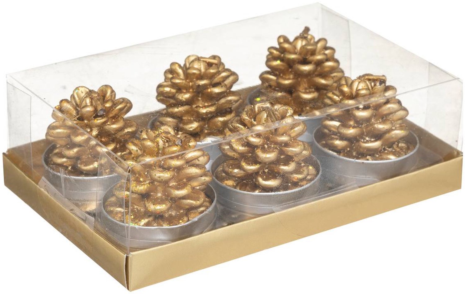 Feeric lights & Christmas Dennenappel waxinelichtje x 6 140 g Doré