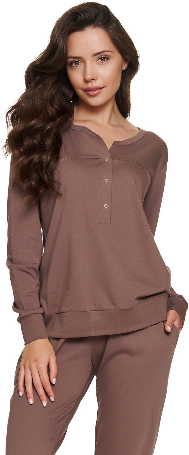 Doctor Nap Katoenen Pyjama Dames Mocca PM.4349 44 / Bruin