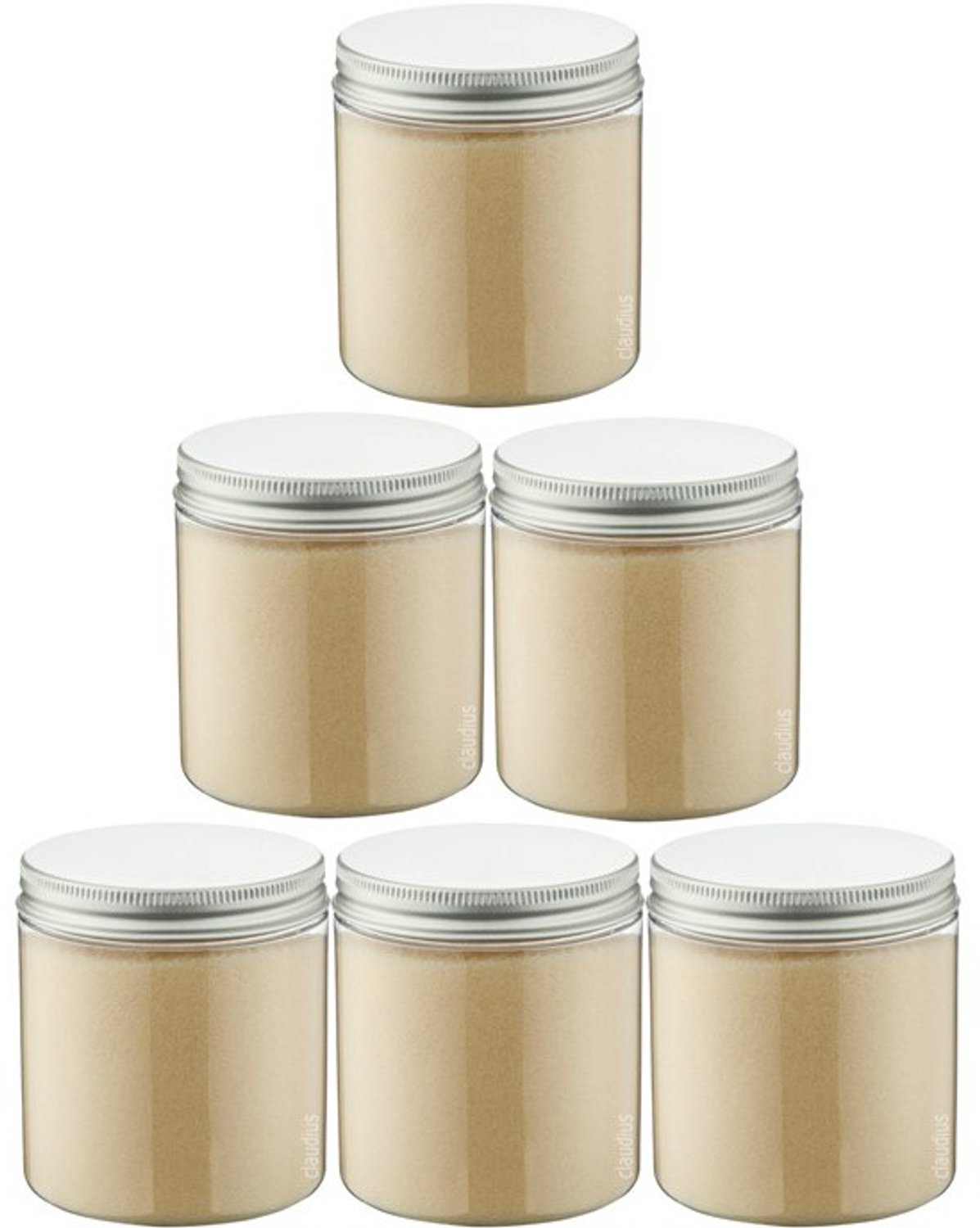 Claudius Scrubzout Vanille 300 gram - Pot met aluminium deksel - set van 6 stuks - Hydraterende Lichaamsscrub - Body Scrub