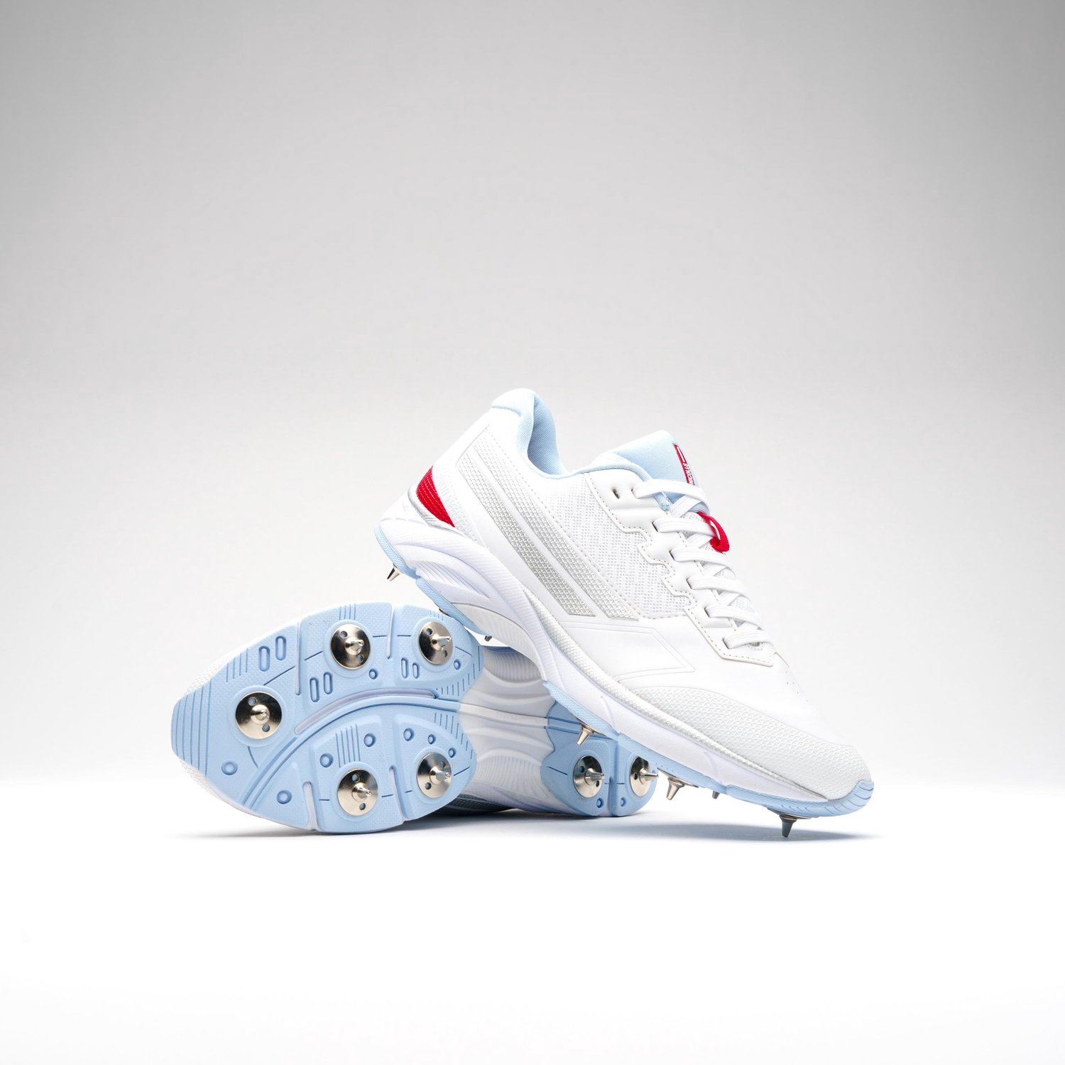 Gray-Nicolls kinderschoenen cricket Velocity 5.5 Spike maat 2 wit-blauw.