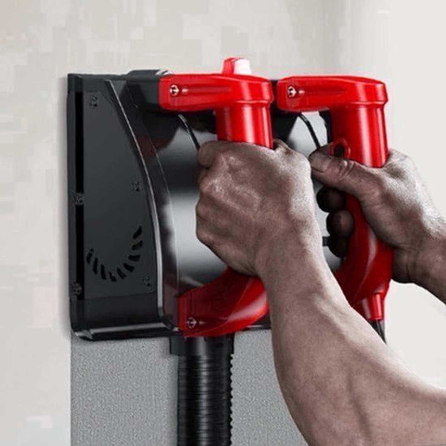 Betonschuurmachine - Wandschuurmachine - Handpalmschuurmachine - 1200W - Stofvrij Schuren - Instelbare Diepte - 3000 TPM - Gangbaar Blad