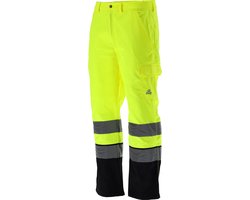 YATO ORIOLUS YT-79372 High-Vis Werkbroek / Veiligheidsbroek - Fluorescerend Geel/Zwart - Maat L - Met Reflectiestrips, Ventilatie & 5 Zakken - RWS Klasse 2