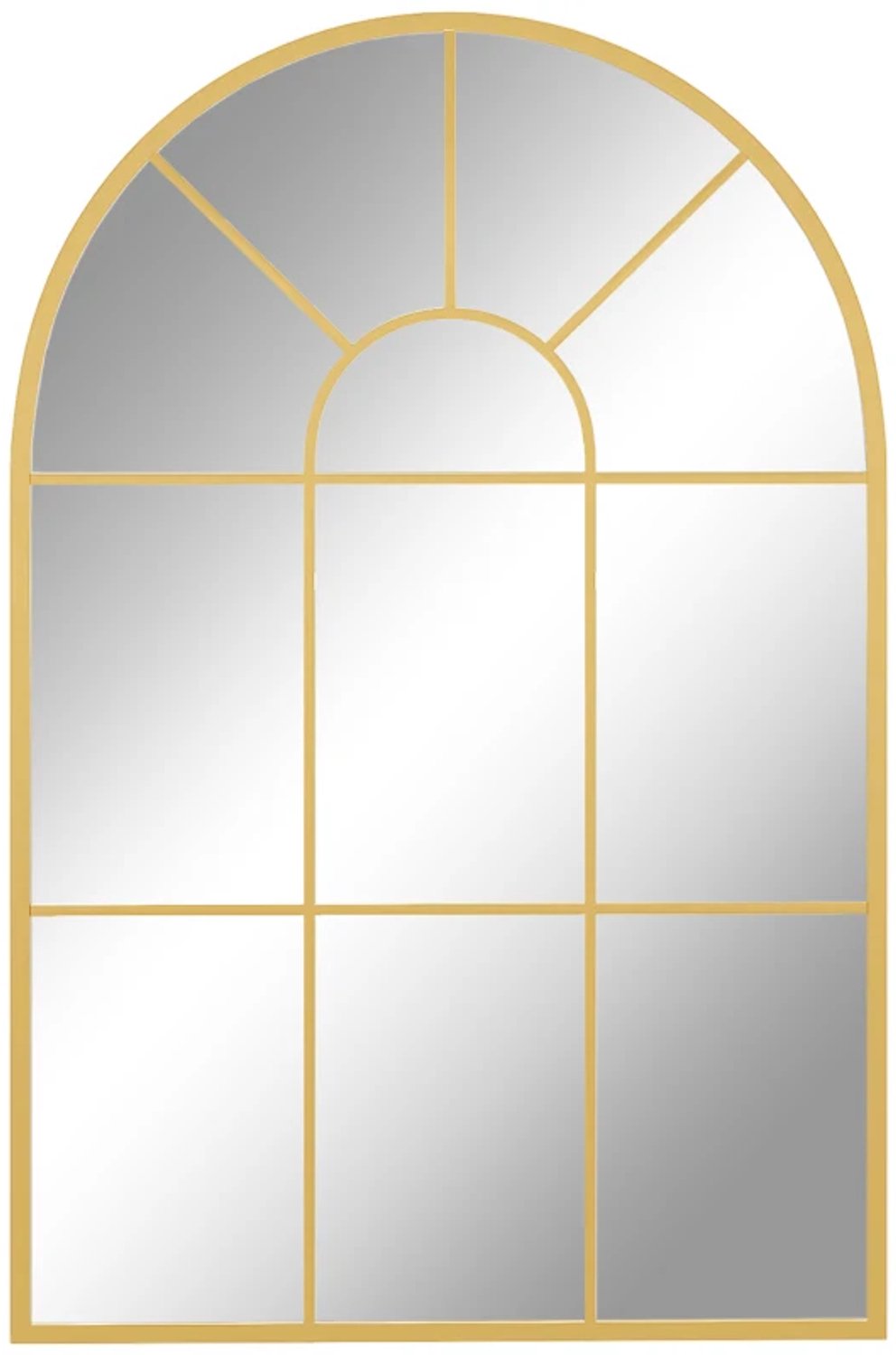 ZYLARO Wandspiegel - Raamdesign - Halspiegel - Metalen frame - 91 x 60 cm - Goud