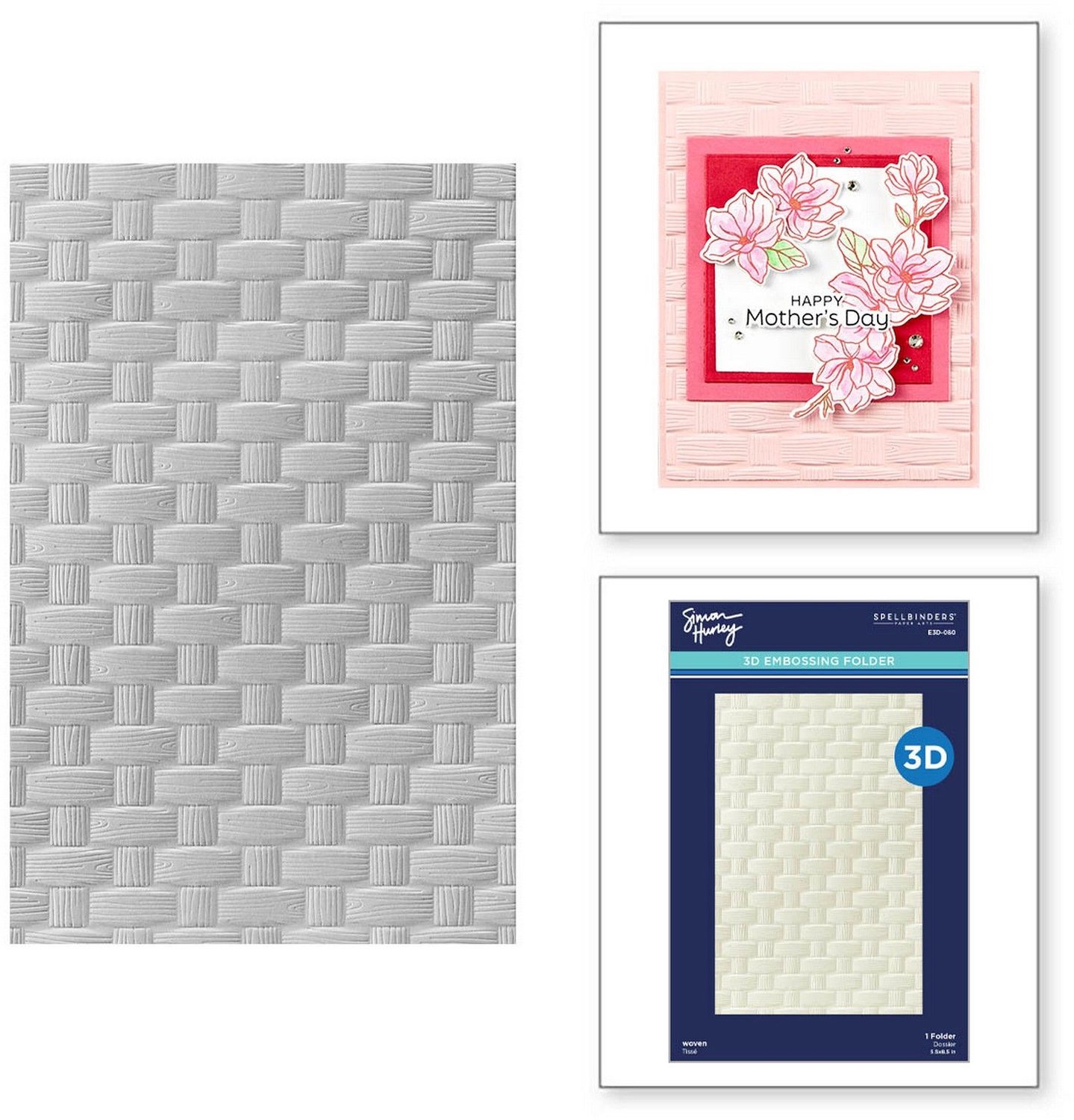 Spellbinders 3D Embossing Folder - Woven - 14 x 21,6 cm
