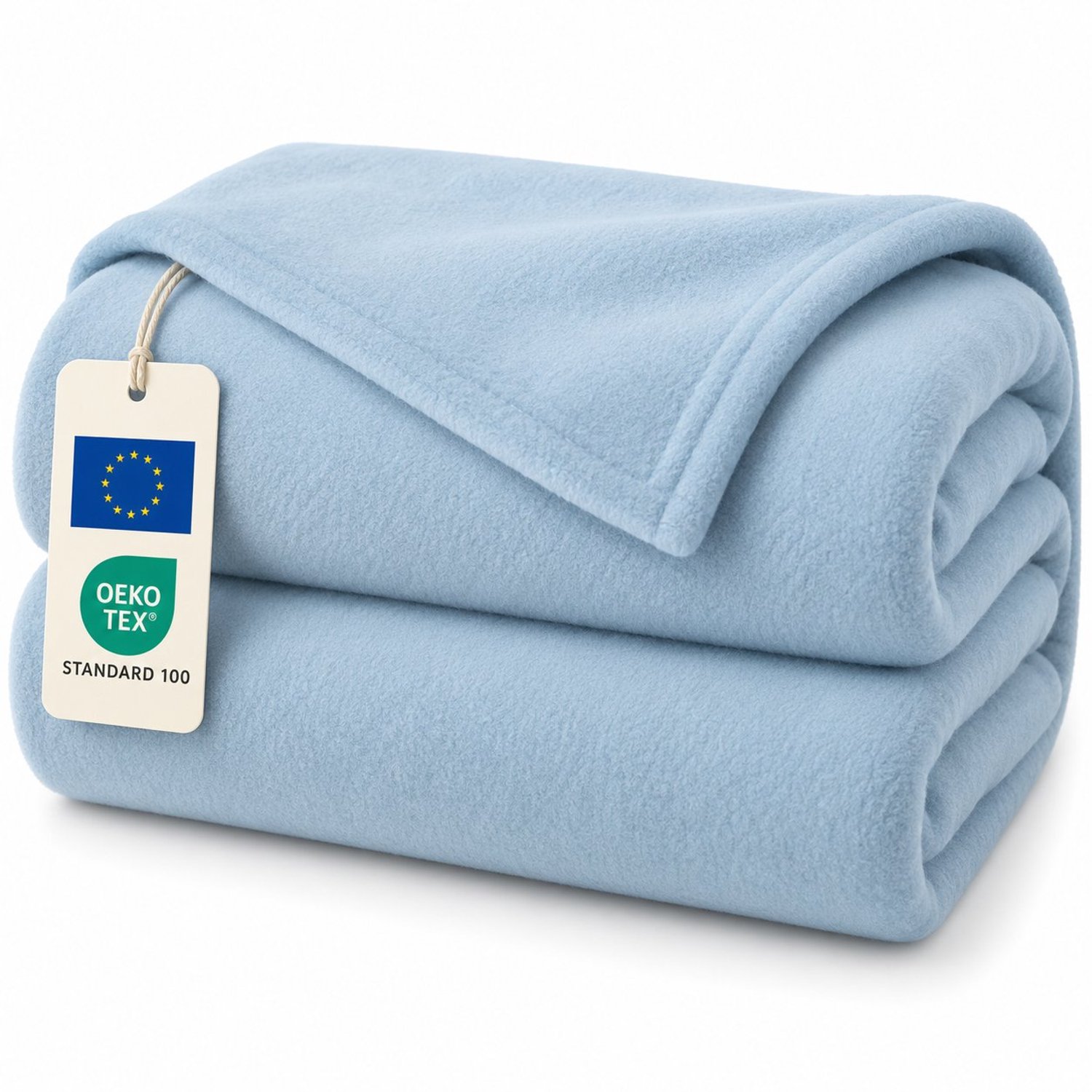 Tbeloo Fleece deken 130 x 150 cm hemelblauw - zachte microvezel deken voor bank, bed of picknick