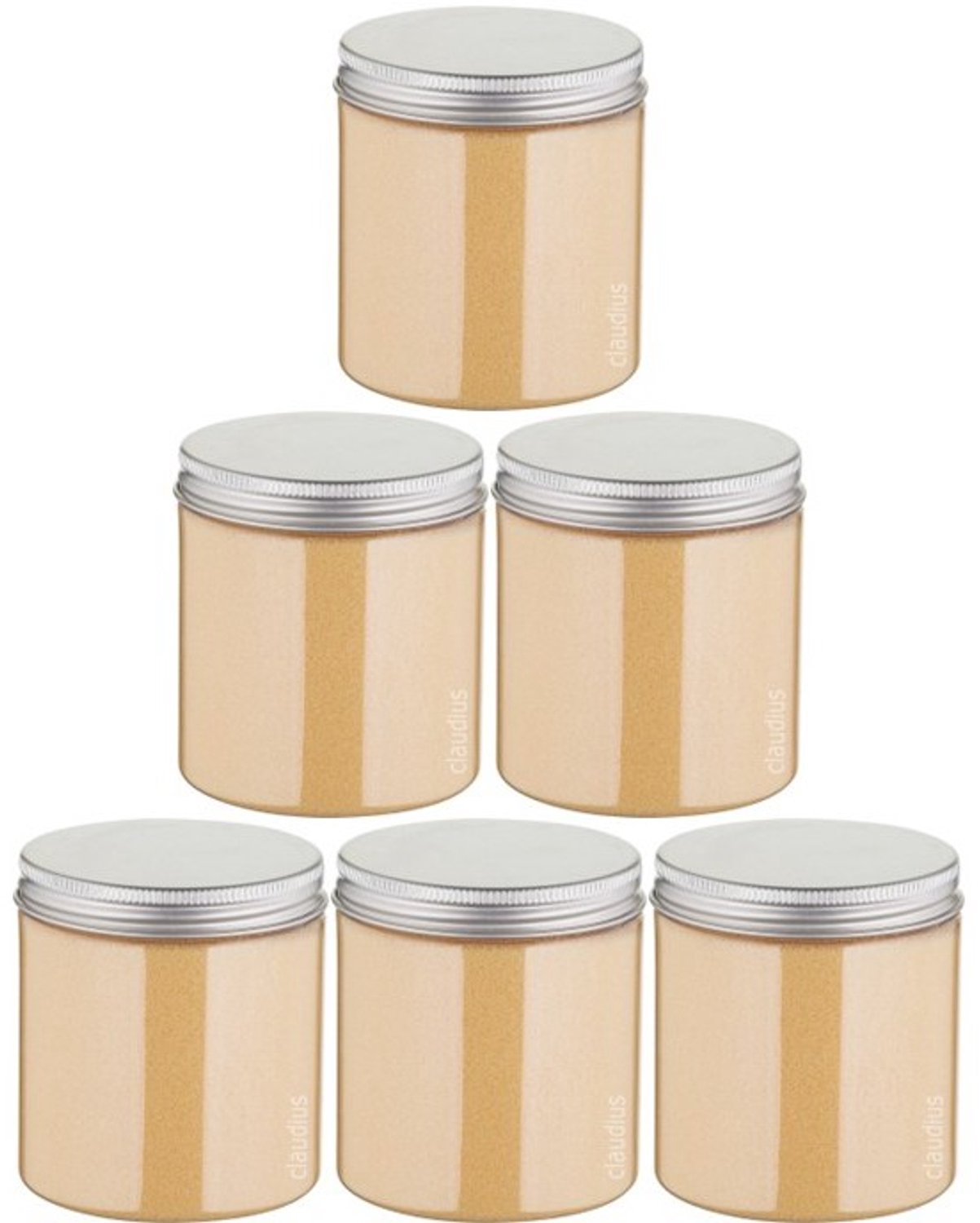 Claudius Scrubzout Sweet Orange & Cedarwood - 300 gram - Pot met aluminium deksel - set van 6 stuks - Hydraterende Lichaamsscrub - Body Scrub