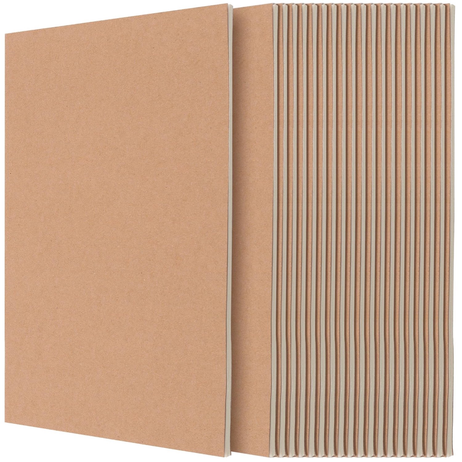 A5-notitieblokken 20 stuks - gelinieerd kraft - bruin notitieboek - perfect voor studenten - Luxento