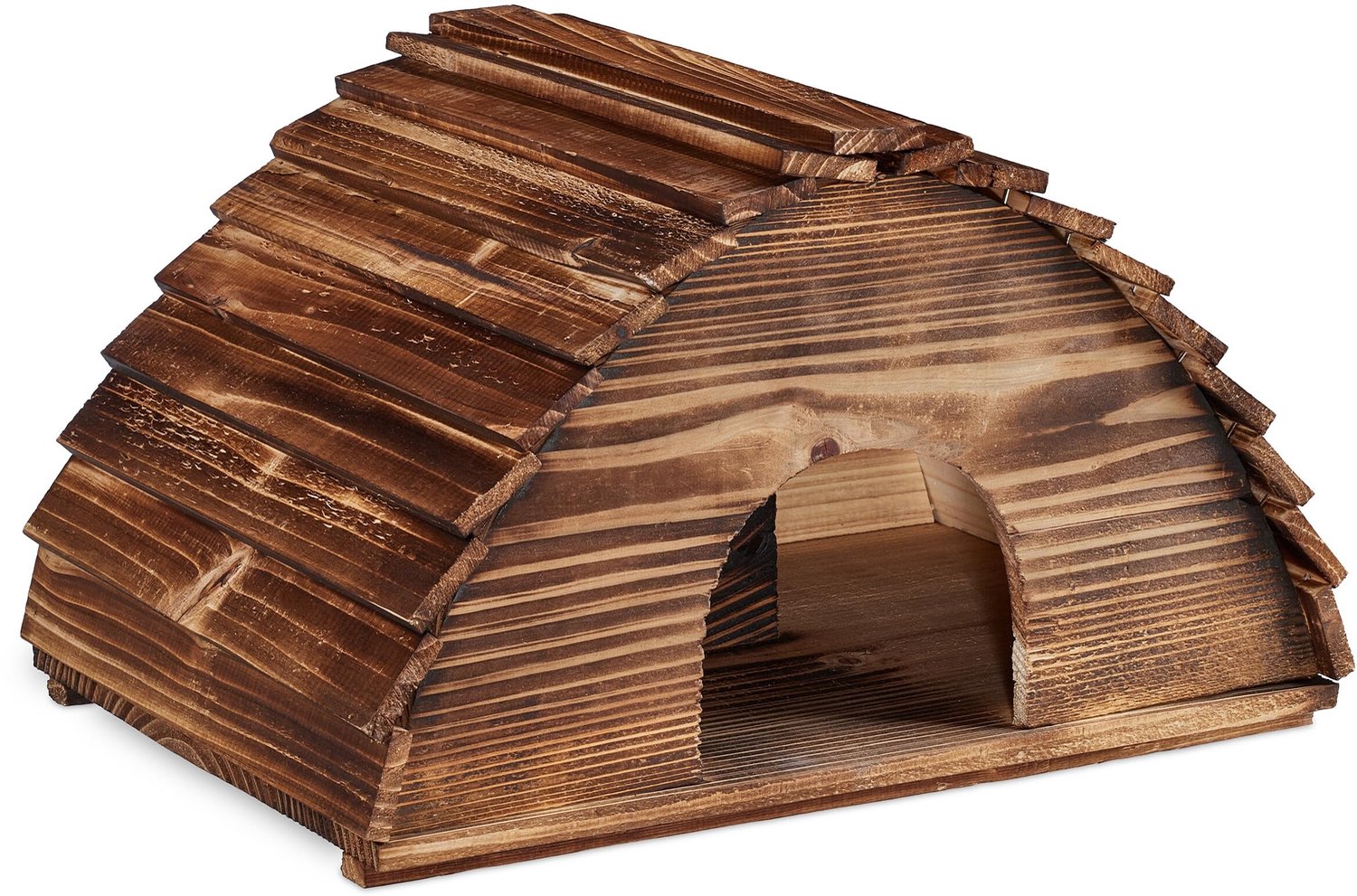 Famanu – Gevlamd houten egelschuilhuis met bodem 25x40x30 cm