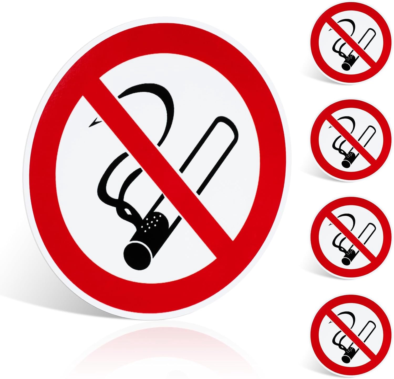 Niet roken of vapen bordjes 5 stuks - zelfklevend - 141x141 mm - duidelijke rookvrije zones afbakenen - ShopVlot