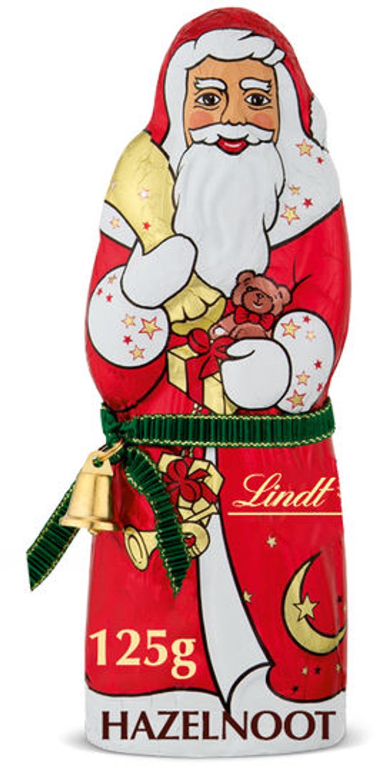 Lindt SANTA Melkchocolade 125 gram - Kerstchocolade - Kerstman chocolade cadeau - Kerstcadeau