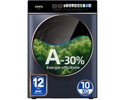 CHiQ CW106581AX - Wasmachine - 10 KG - Space Pro - A-30% - 13.5 Inch Led-Touchscreen - 12 programma's - AI Smart - Stoomwassen & Quick Wash - 12 jaar garantie op motor