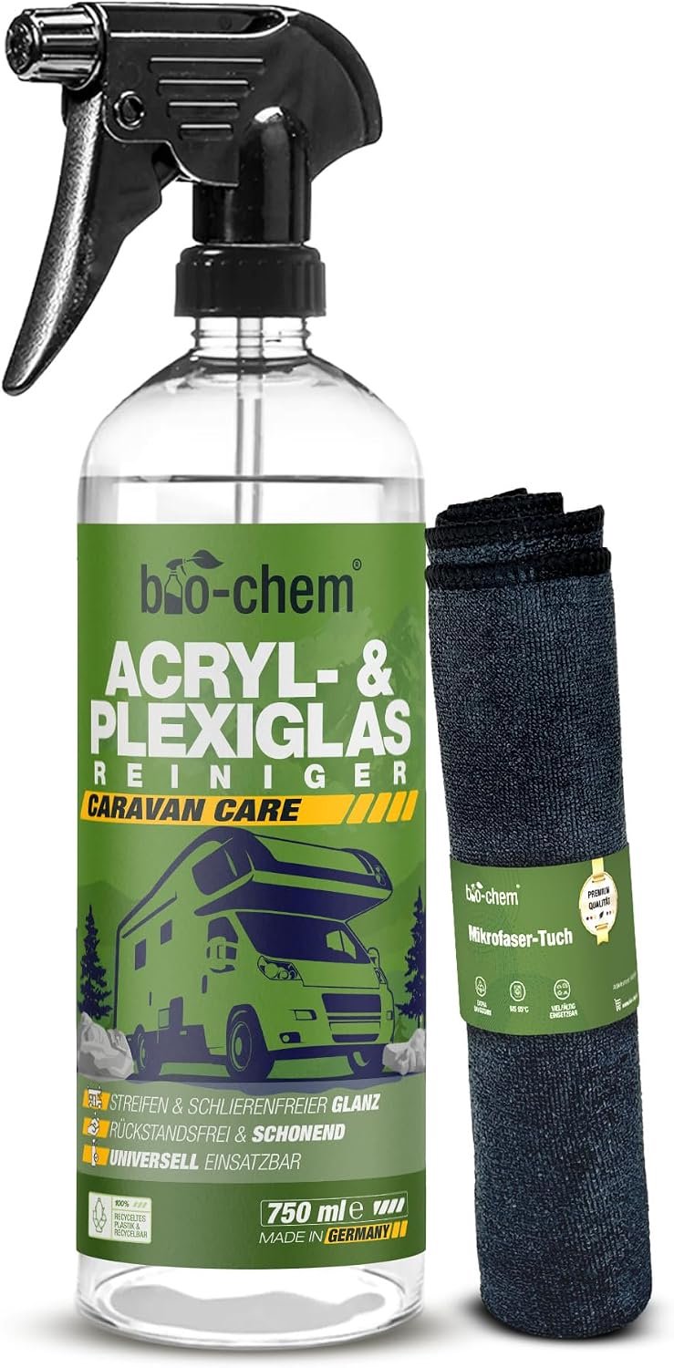 Acryl- en plexiglasreiniger 0.75 l - microvezeldoek - materiaalvriendelijk reinigen - voor heldere ramen - ServiceTopper