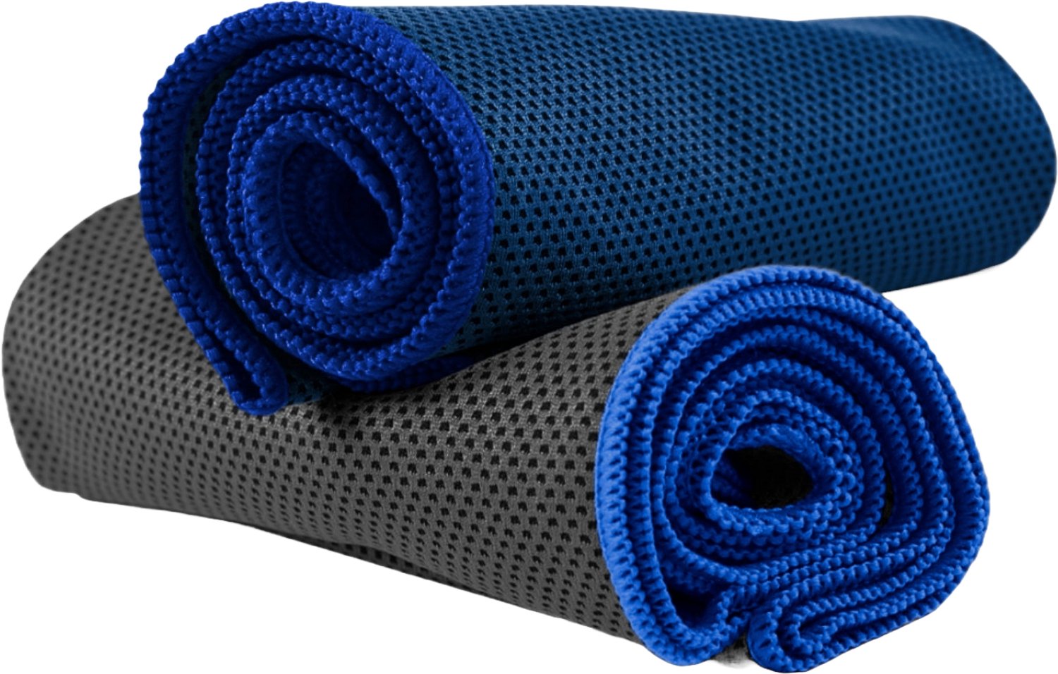 NirvanaShape - microvezel handdoek - verkoelende handdoek - koelhanddoek met directe verkoeling - ultralichte cooling towel - 60 x 30 cm - Blauw / Blauwe Rand
