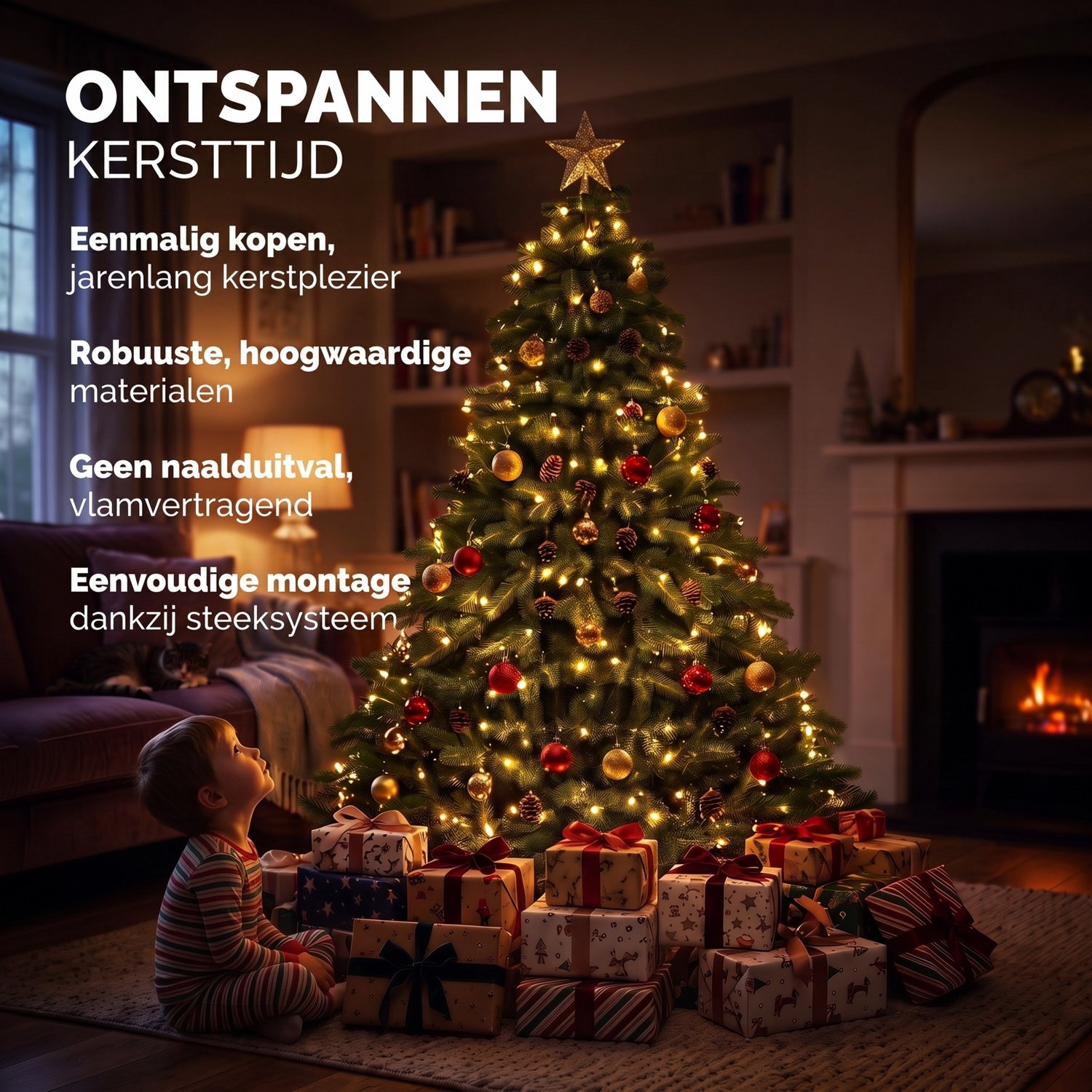 Casaria Kunstkerstboom XL - Lichtslinger 1355 Takpunten 180cm Groen – foto 5