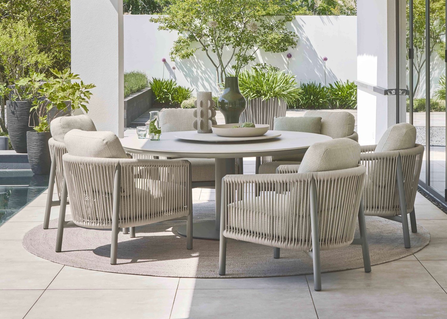 Apple Bee Melville Table Low Dining Ø160 cm - Grey Sintered Stone