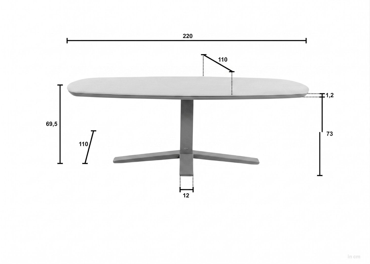 Apple Bee Bora Bora - Zanzibar Low Dining Garden Set - Sintered Stone 220cm