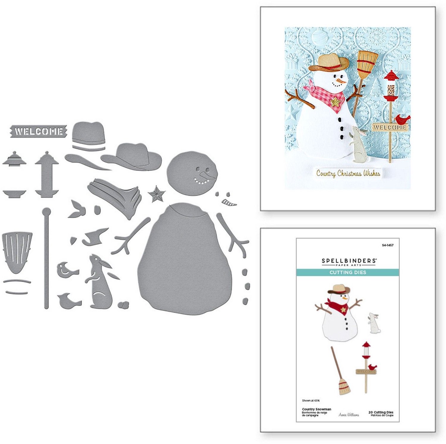 Spellbinders Snijmallen - Country Snowman - 20 st.