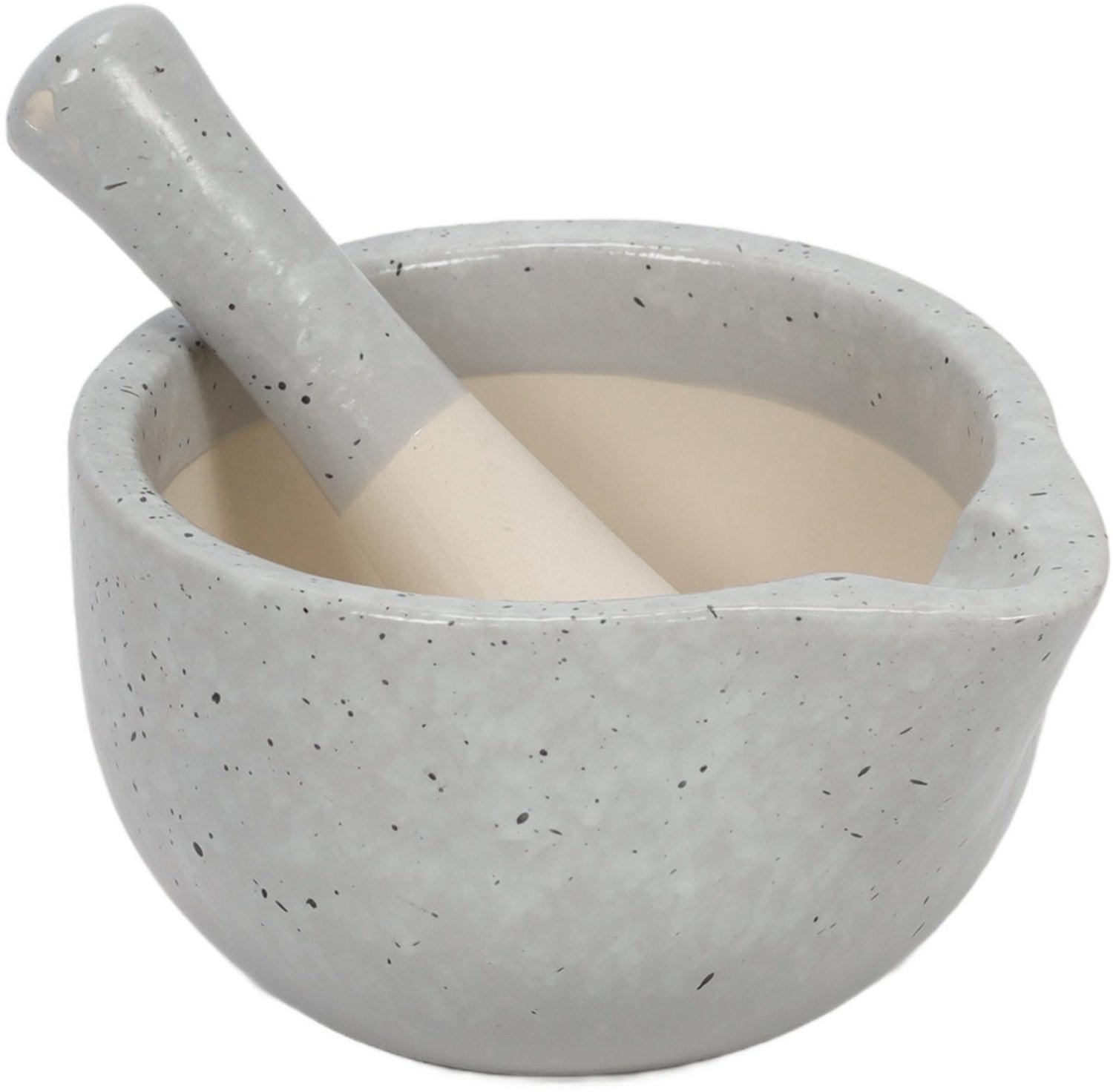 EH Excellent Houseware - Keramische vijzel met stamper voor de keuken - grijs