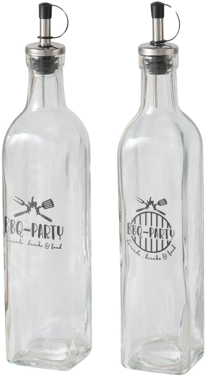 Boltze - Flessen voor dressing met doseerpomp BBQ, 500 ml, 2 stuks.