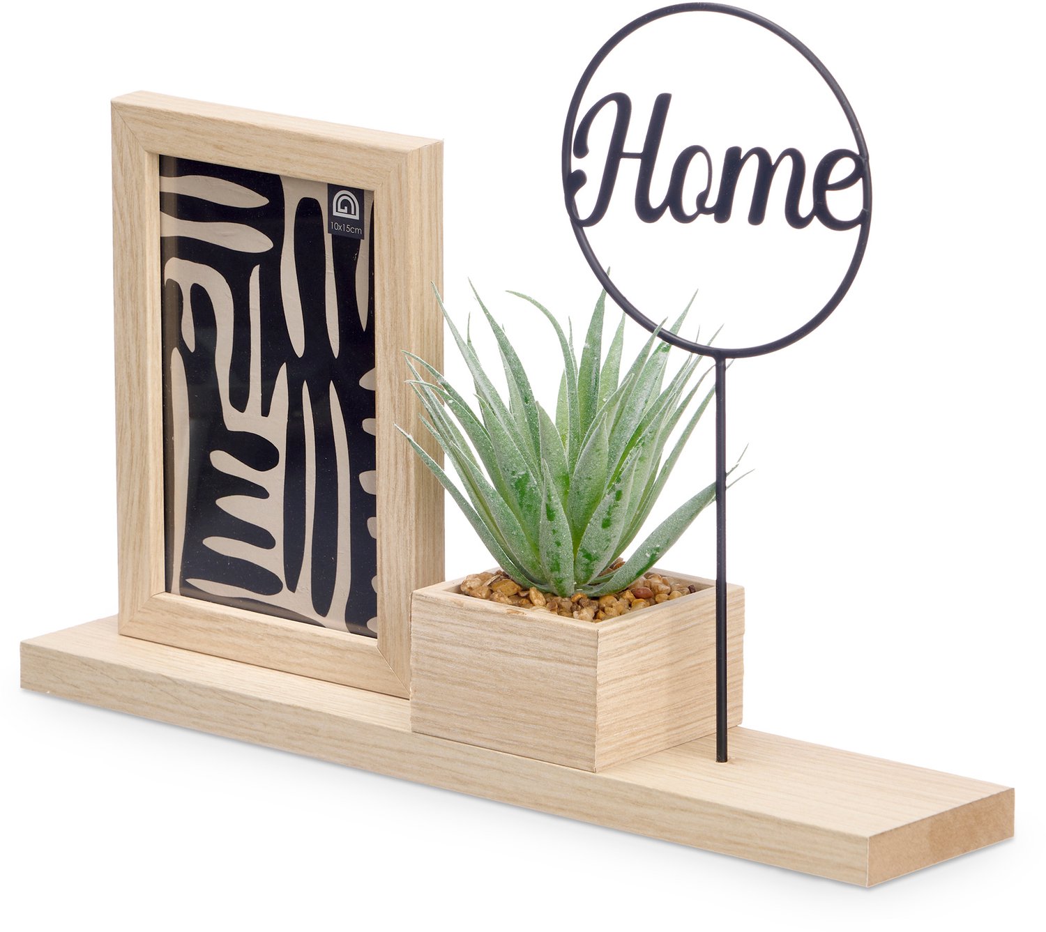 Giftdecor - Staande fotolijst met plant HOME, 33 x 24 x 7 cm