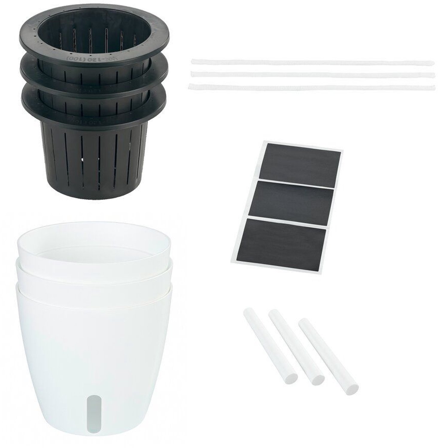 Maximex - Set van drie bloempotten met watergeefsysteem, Ø 18 cm