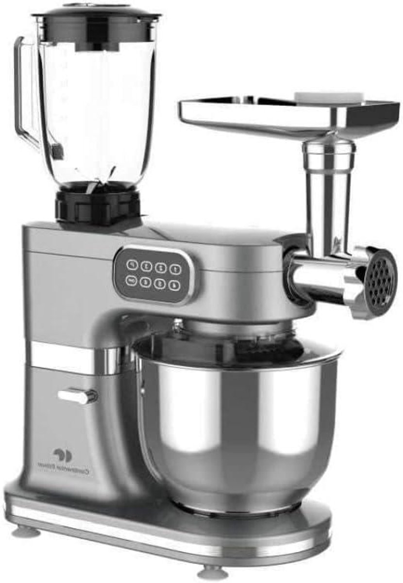 Keukenmachine - Banketbakker Robot - Bakken en Koken - Multifunctioneel 6 Snelheden - 5L Kom - Grijs