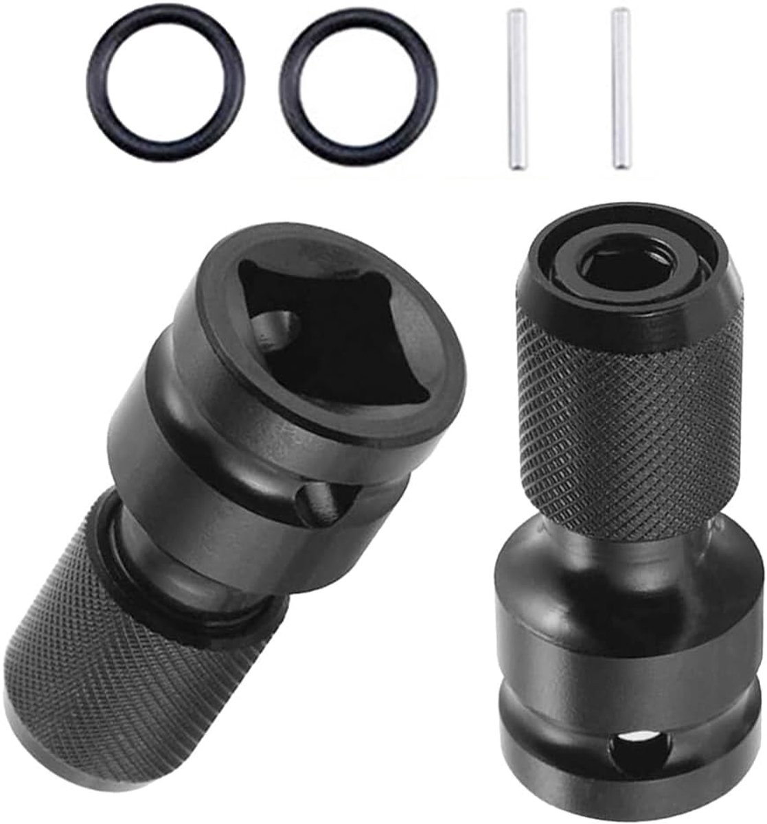 2-delige dopadapterset - 1/2 inch vierkante aandrijving naar 1/4 inch zeskantige schachtadapter voor slagratelsleutel en schroevendraaierbithouderadapter voor meer werkflexibiliteit